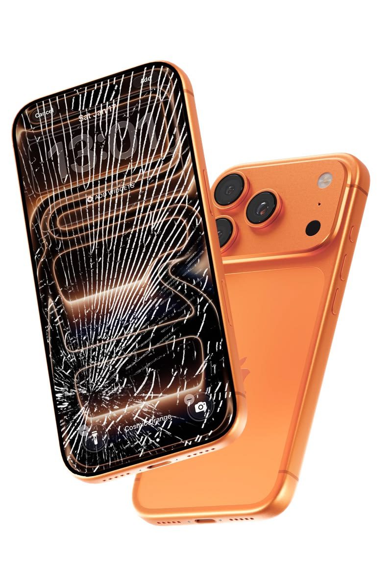 Person holding an iPhone, ready for sale